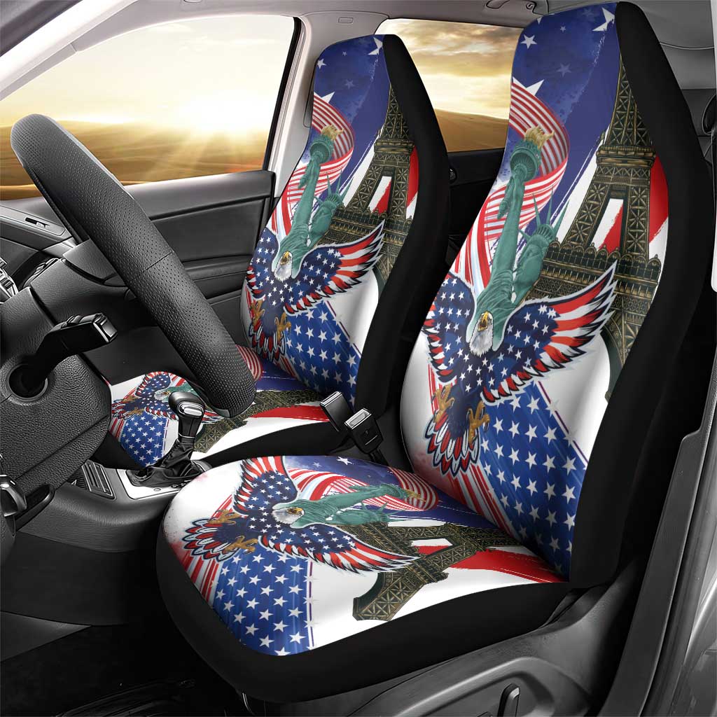 French-American Heritage Month Car Seat Cover Dual Heritage and National Flag