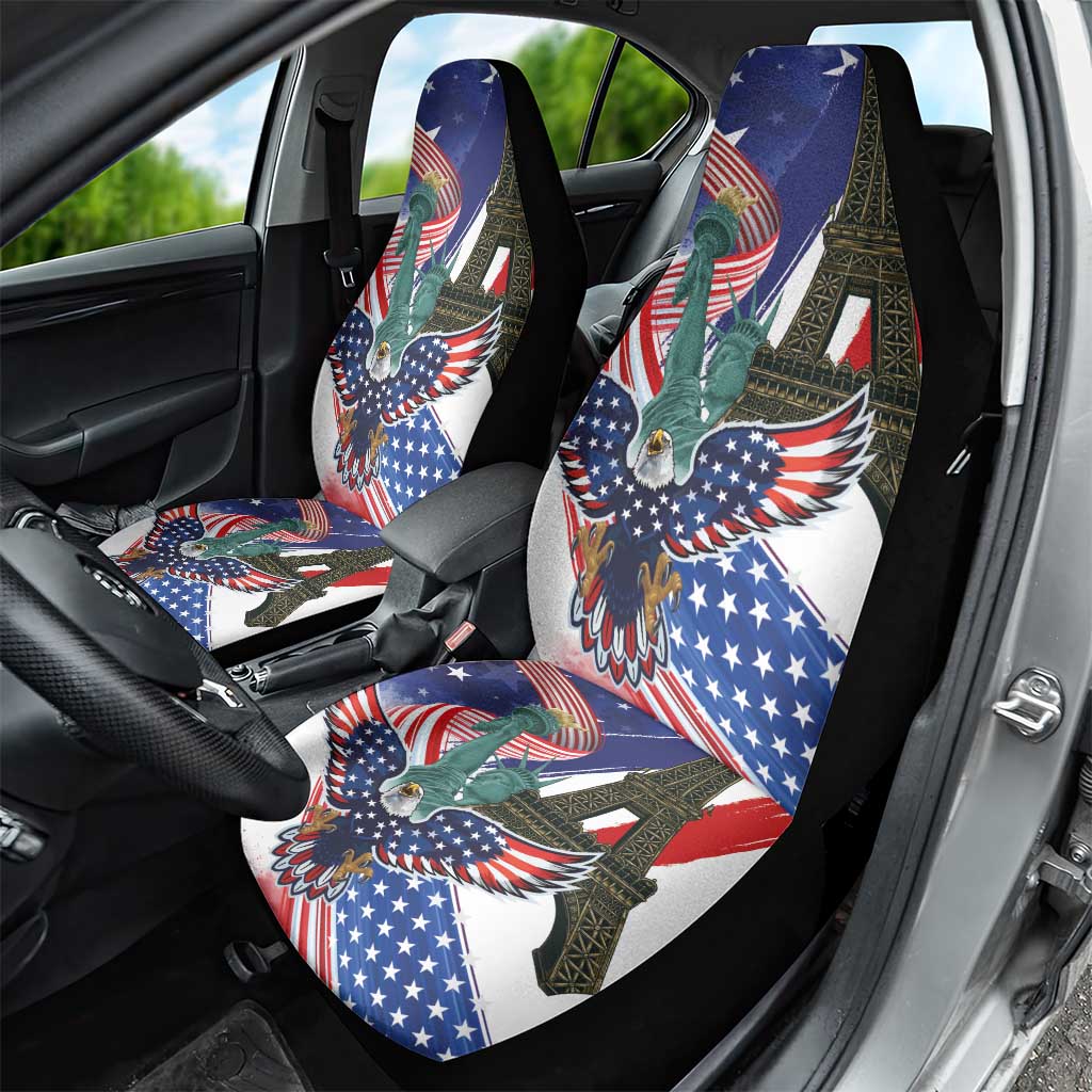 French-American Heritage Month Car Seat Cover Dual Heritage and National Flag