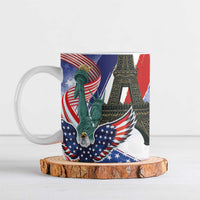 French-American Heritage Month Ceramic Mug Dual Heritage and National Flag