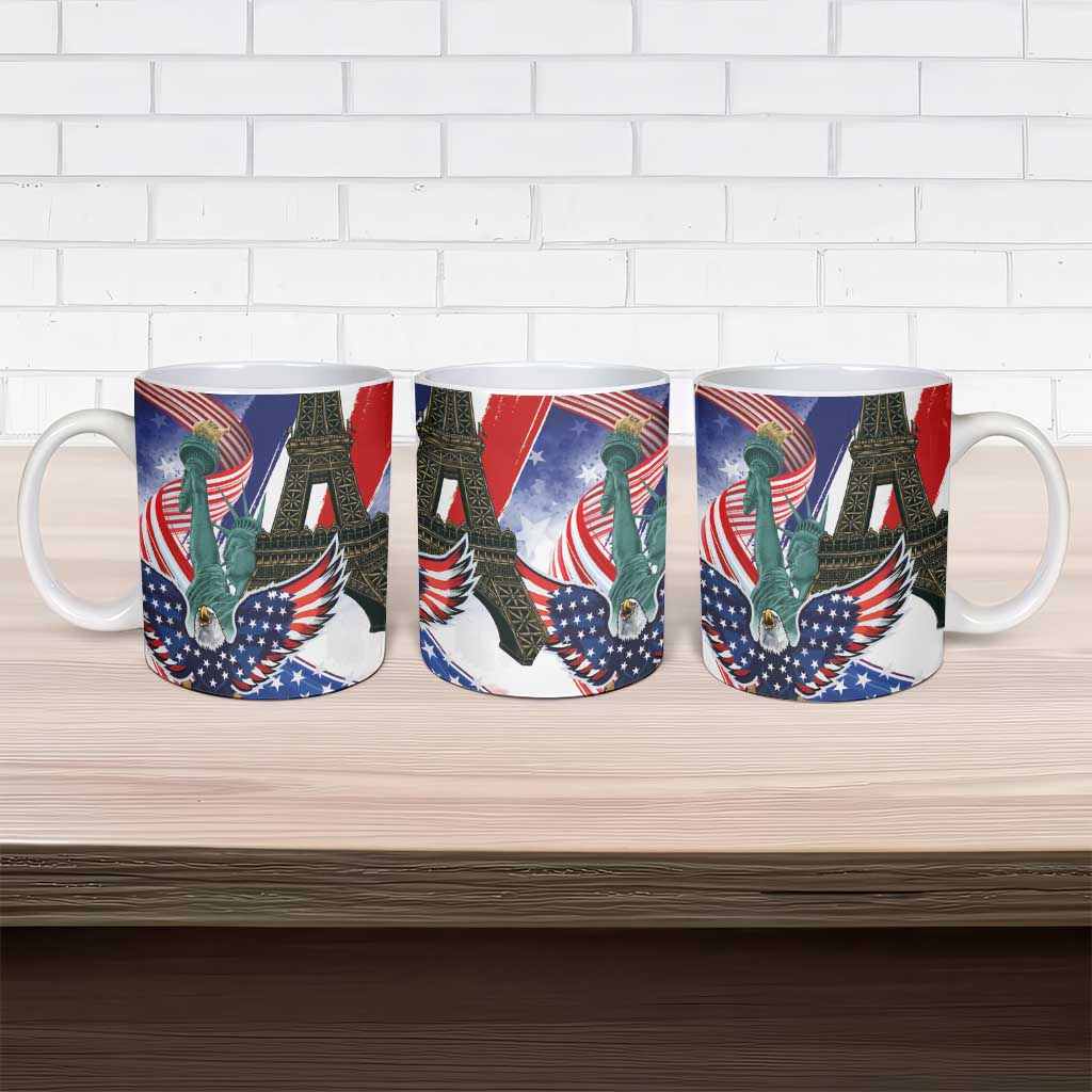 French-American Heritage Month Ceramic Mug Dual Heritage and National Flag