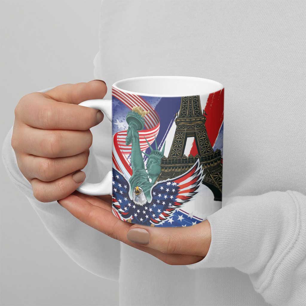 French-American Heritage Month Ceramic Mug Dual Heritage and National Flag