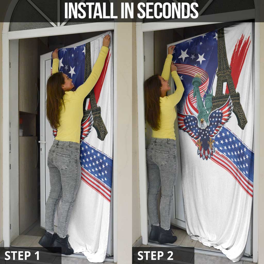 French-American Heritage Month Door Cover Dual Heritage and National Flag