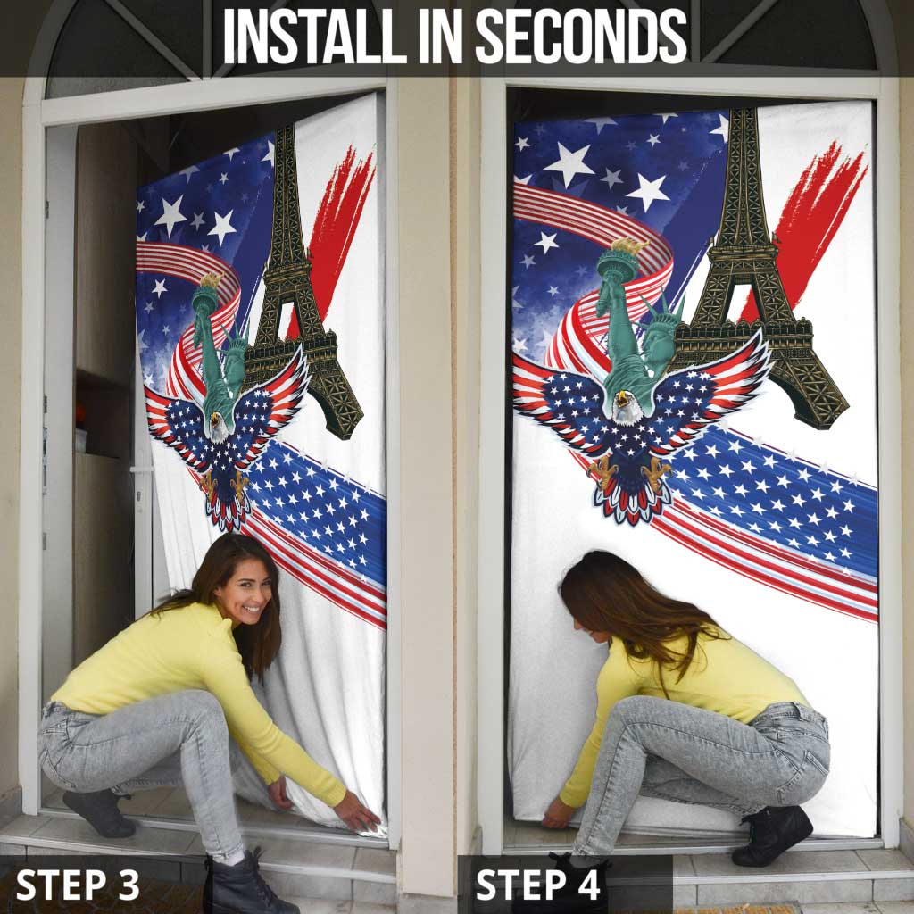 French-American Heritage Month Door Cover Dual Heritage and National Flag