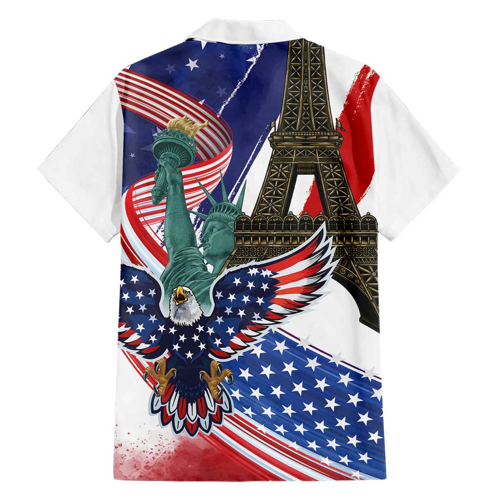 French-American Heritage Month Hawaiian Shirt Dual Heritage and National Flag