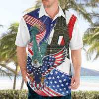 French-American Heritage Month Hawaiian Shirt Dual Heritage and National Flag