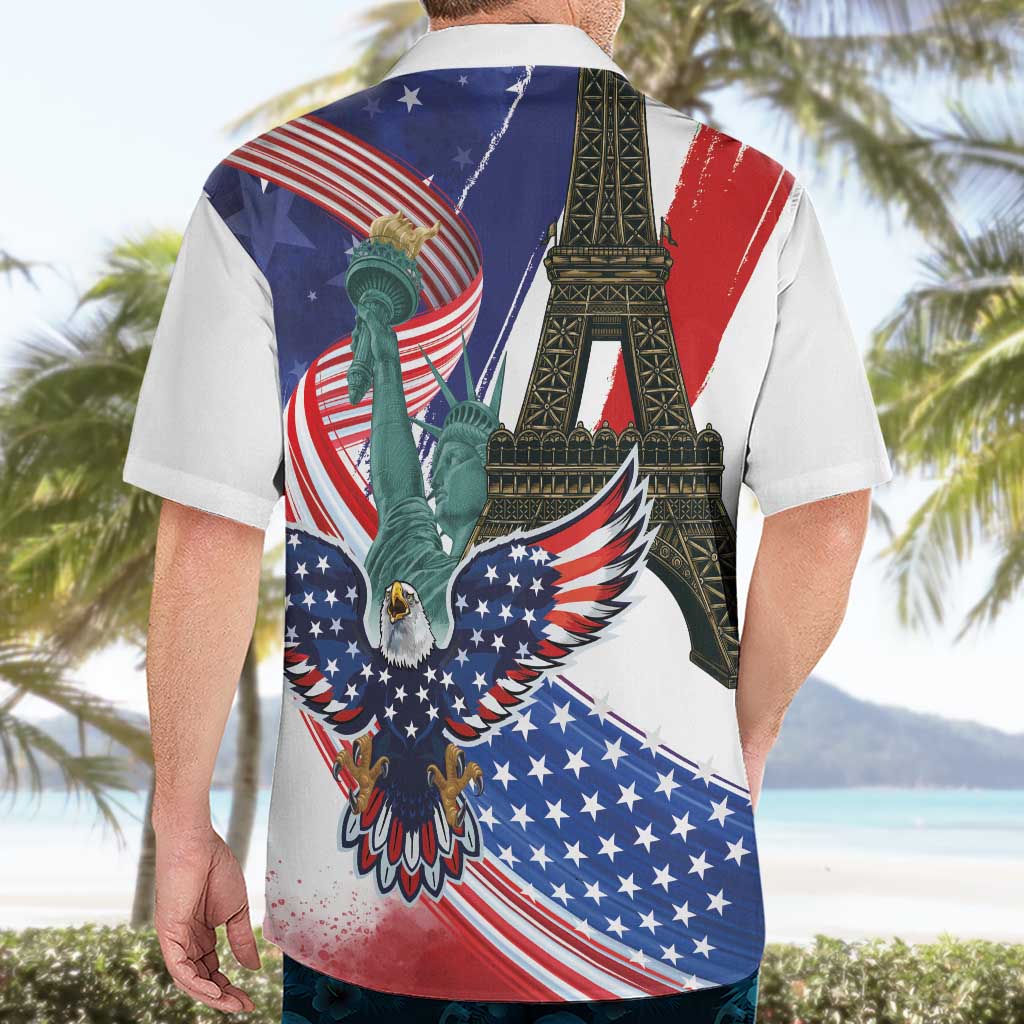 French-American Heritage Month Hawaiian Shirt Dual Heritage and National Flag