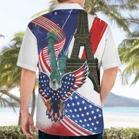 French-American Heritage Month Hawaiian Shirt Dual Heritage and National Flag