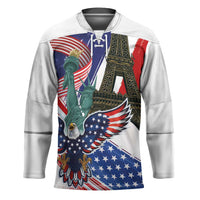 French-American Heritage Month Hockey Jersey Dual Heritage and National Flag