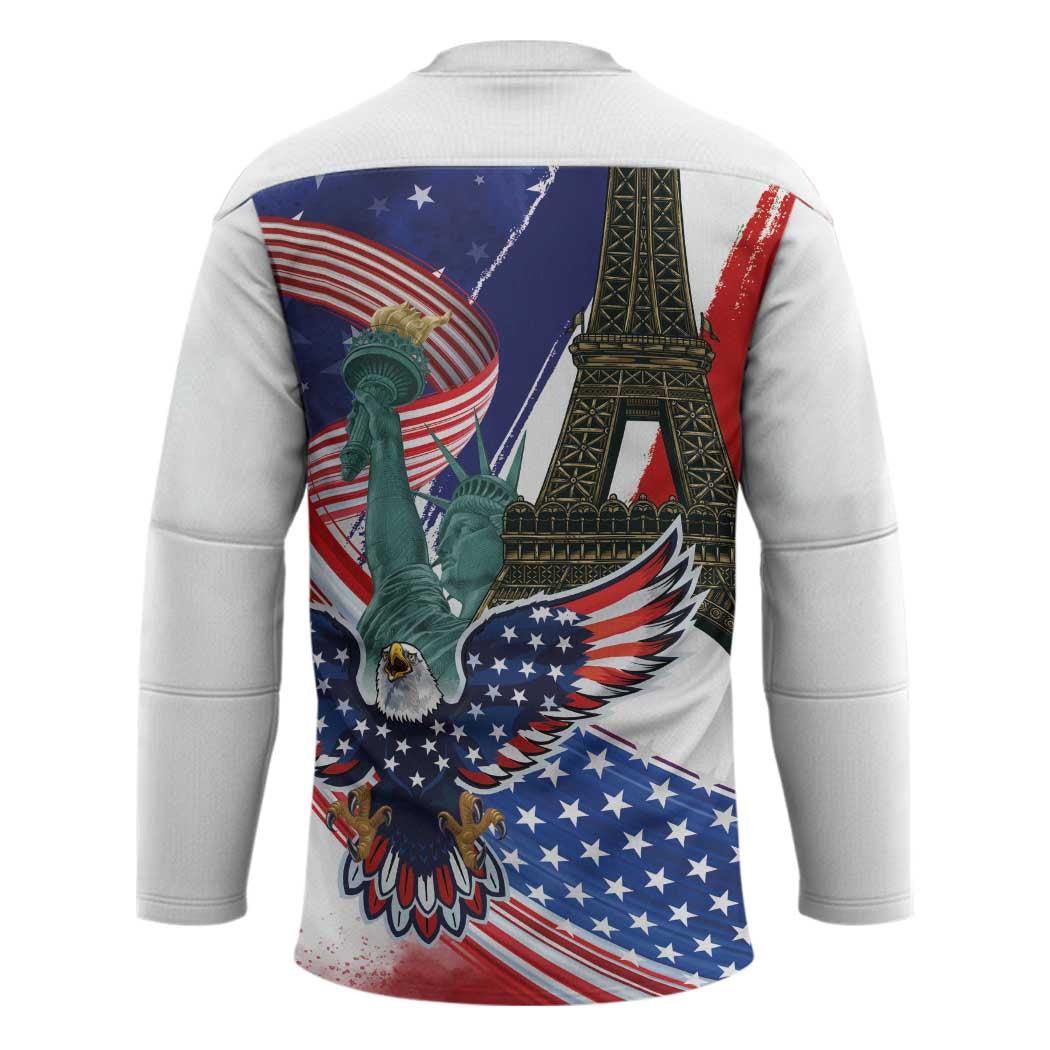 French-American Heritage Month Hockey Jersey Dual Heritage and National Flag