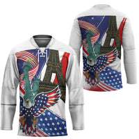 French-American Heritage Month Hockey Jersey Dual Heritage and National Flag