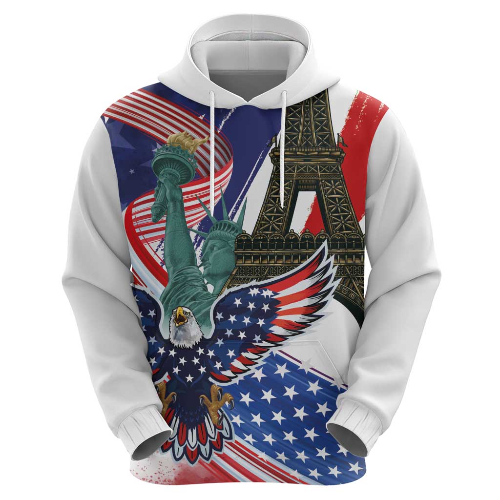 French-American Heritage Month Hoodie Dual Heritage and National Flag