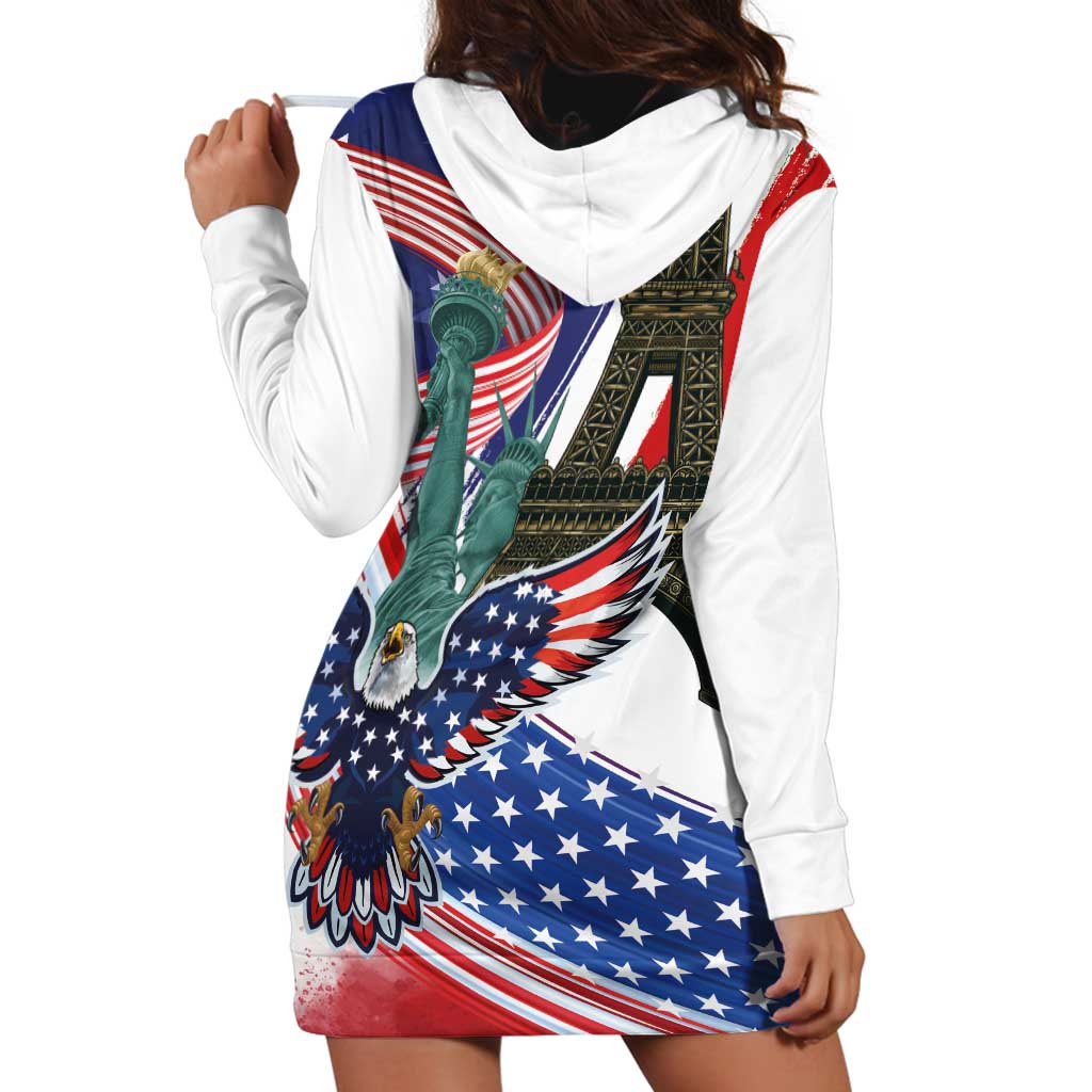 French-American Heritage Month Hoodie Dress Dual Heritage and National Flag
