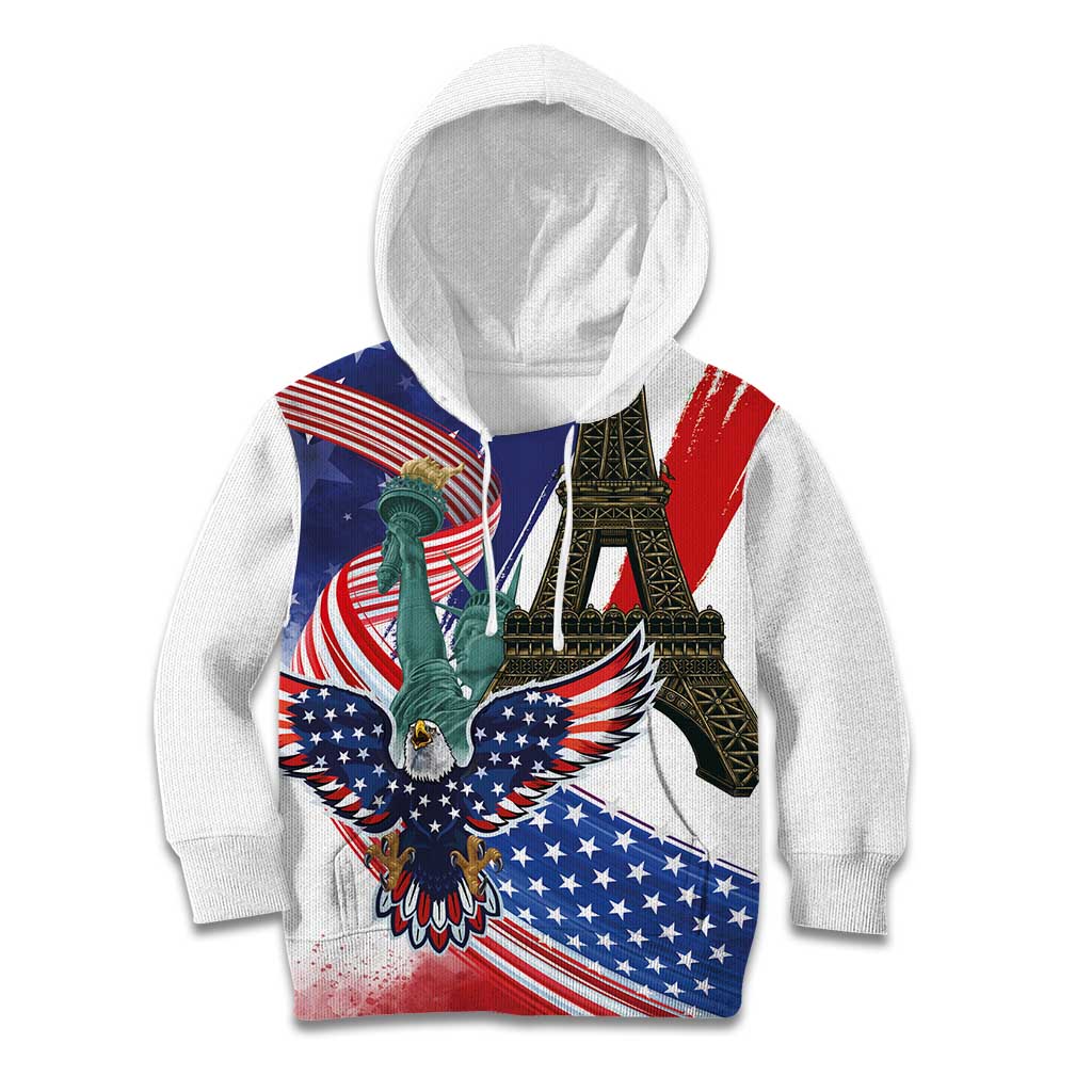 French-American Heritage Month Kid Hoodie Dual Heritage and National Flag