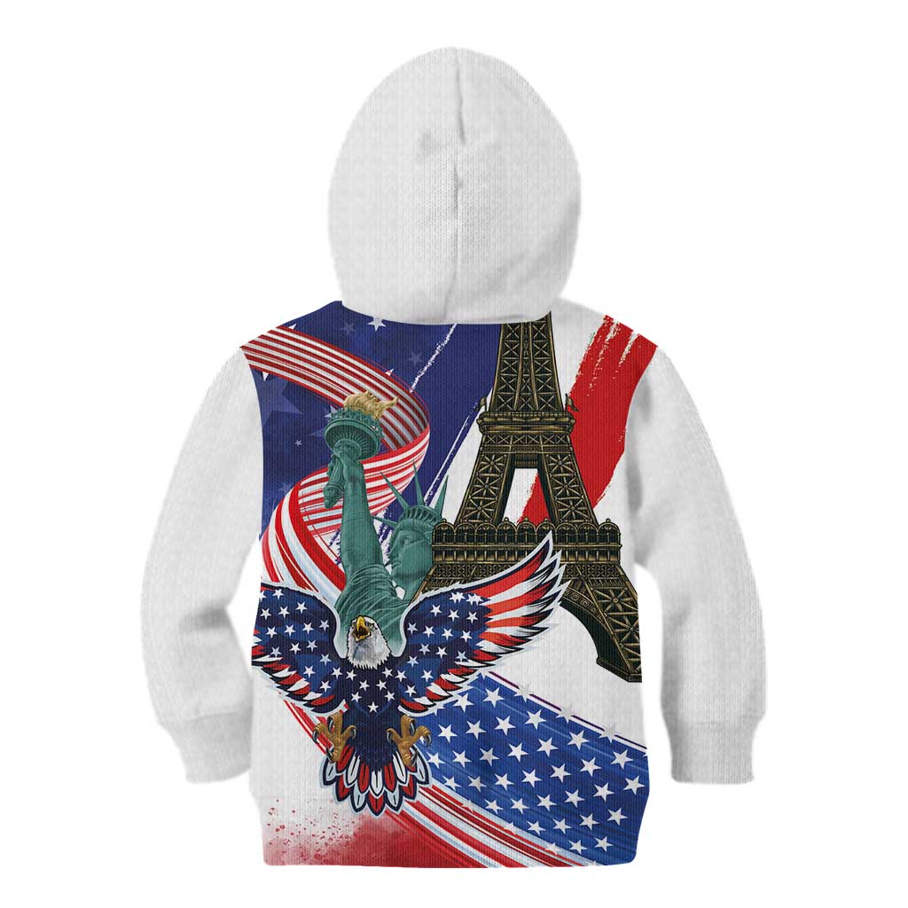 French-American Heritage Month Kid Hoodie Dual Heritage and National Flag