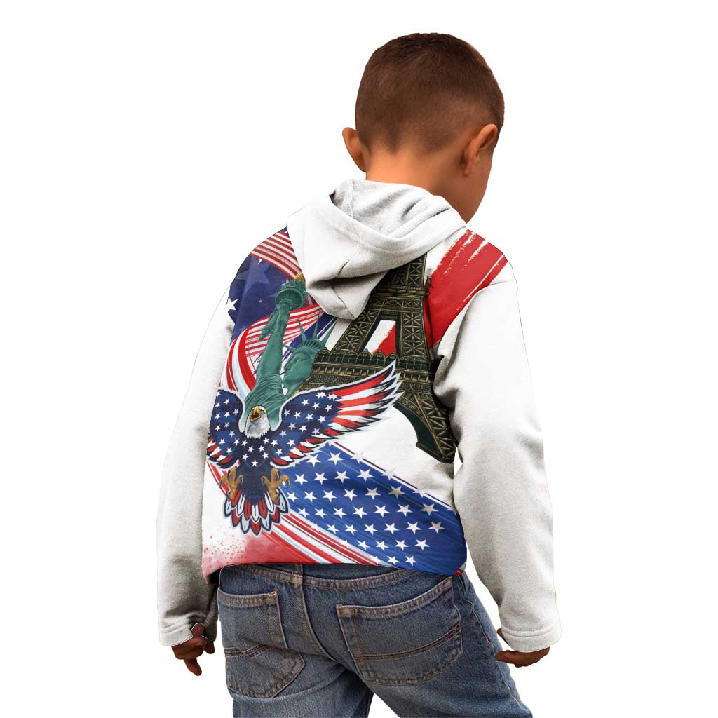 French-American Heritage Month Kid Hoodie Dual Heritage and National Flag