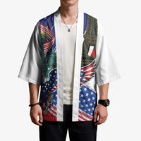French-American Heritage Month Kimono Dual Heritage and National Flag