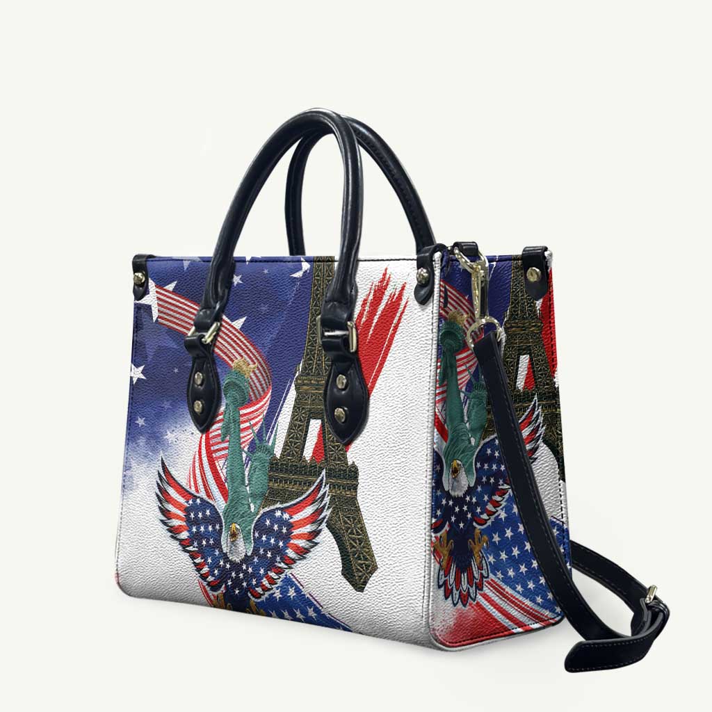 French-American Heritage Month Leather Bag Dual Heritage and National Flag