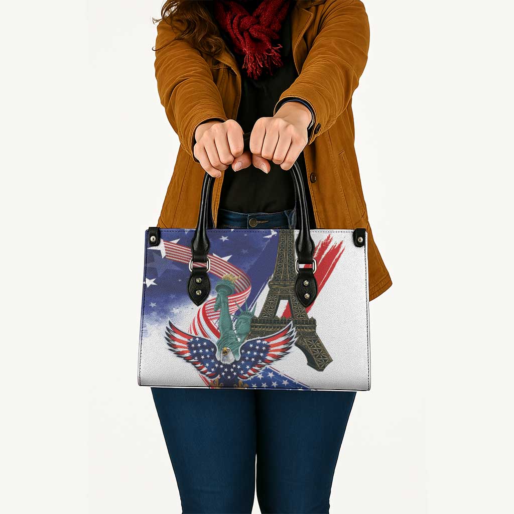 French-American Heritage Month Leather Bag Dual Heritage and National Flag