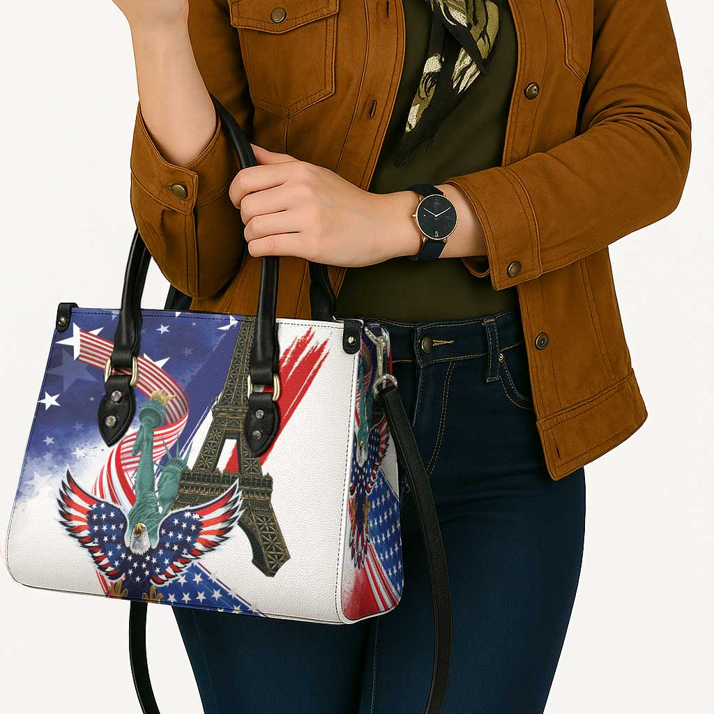 French-American Heritage Month Leather Bag Dual Heritage and National Flag