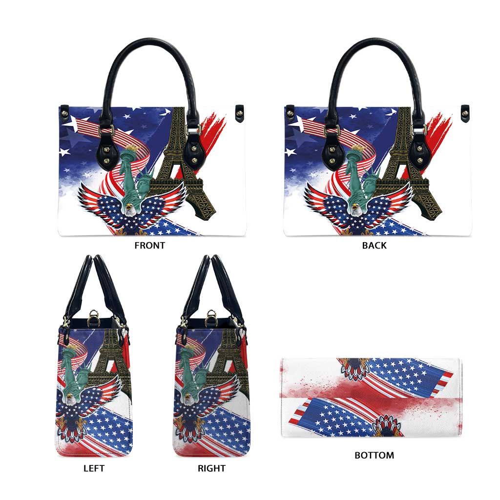 French-American Heritage Month Leather Bag Dual Heritage and National Flag
