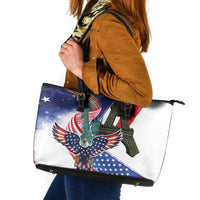 French-American Heritage Month Leather Tote Bag Dual Heritage and National Flag