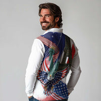 French-American Heritage Month Long Sleeve Polo Shirt Dual Heritage and National Flag