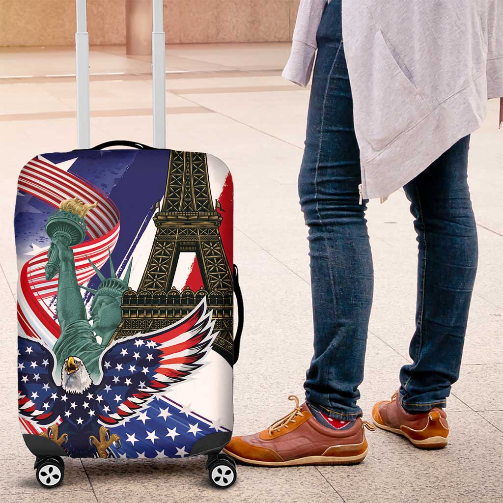 French-American Heritage Month Luggage Cover Dual Heritage and National Flag