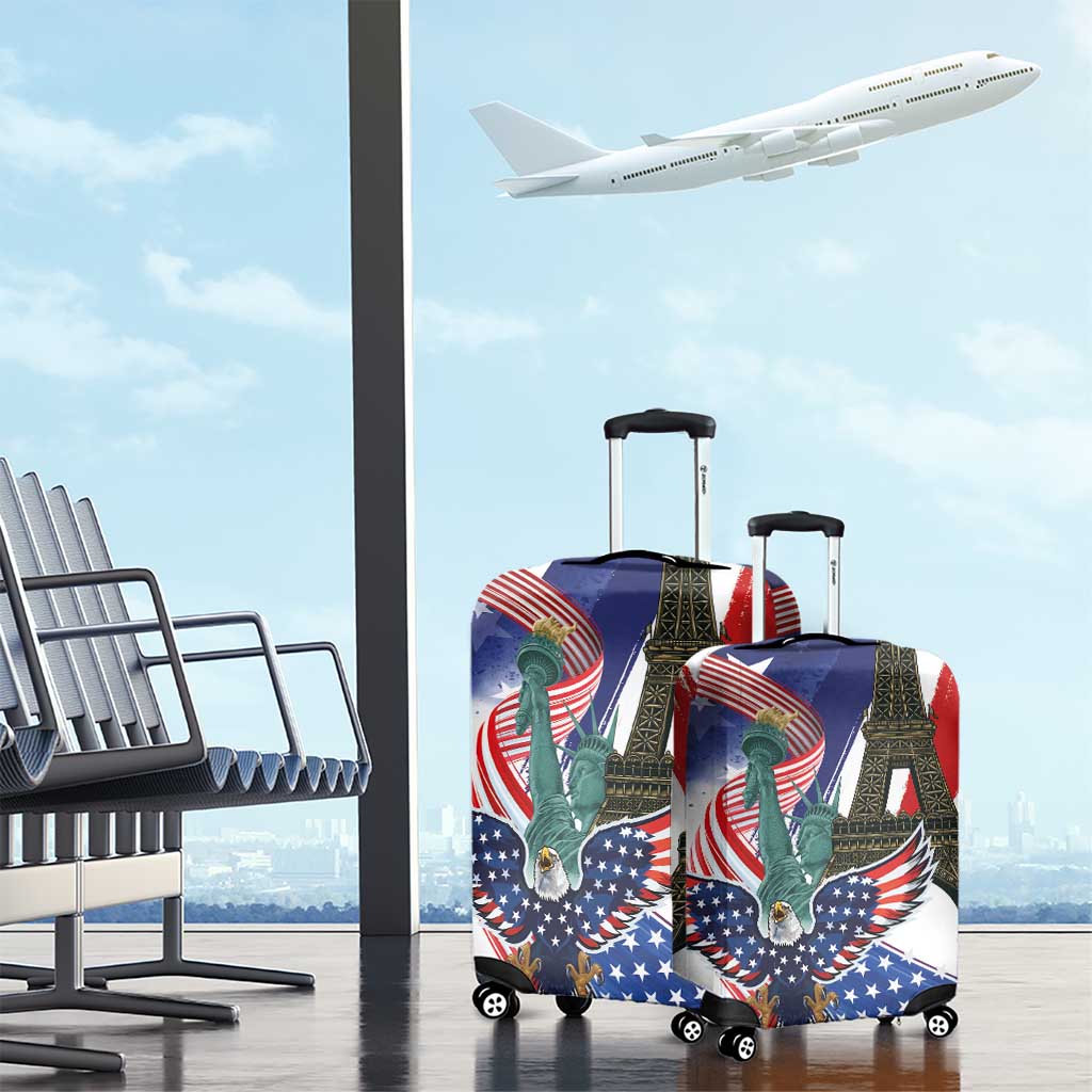 French-American Heritage Month Luggage Cover Dual Heritage and National Flag
