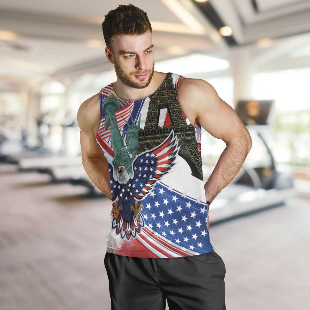 French-American Heritage Month Men Tank Top Dual Heritage and National Flag