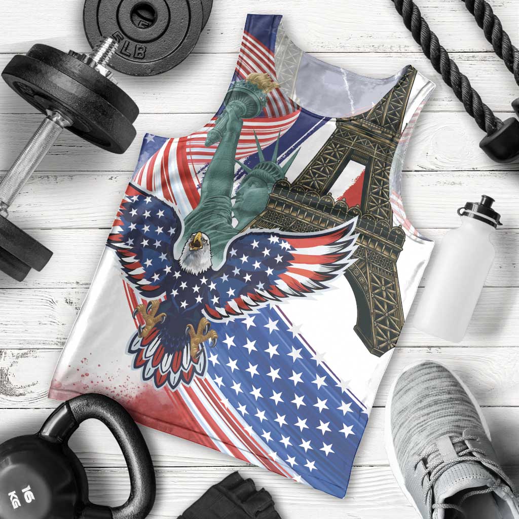 French-American Heritage Month Men Tank Top Dual Heritage and National Flag