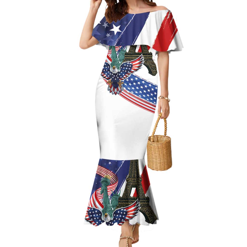 French-American Heritage Month Mermaid Dress Dual Heritage and National Flag