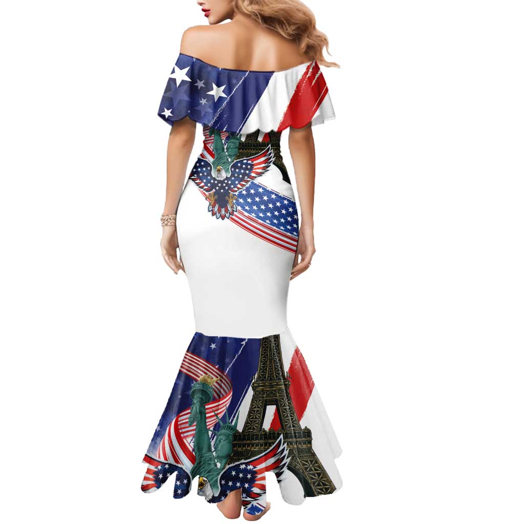French-American Heritage Month Mermaid Dress Dual Heritage and National Flag