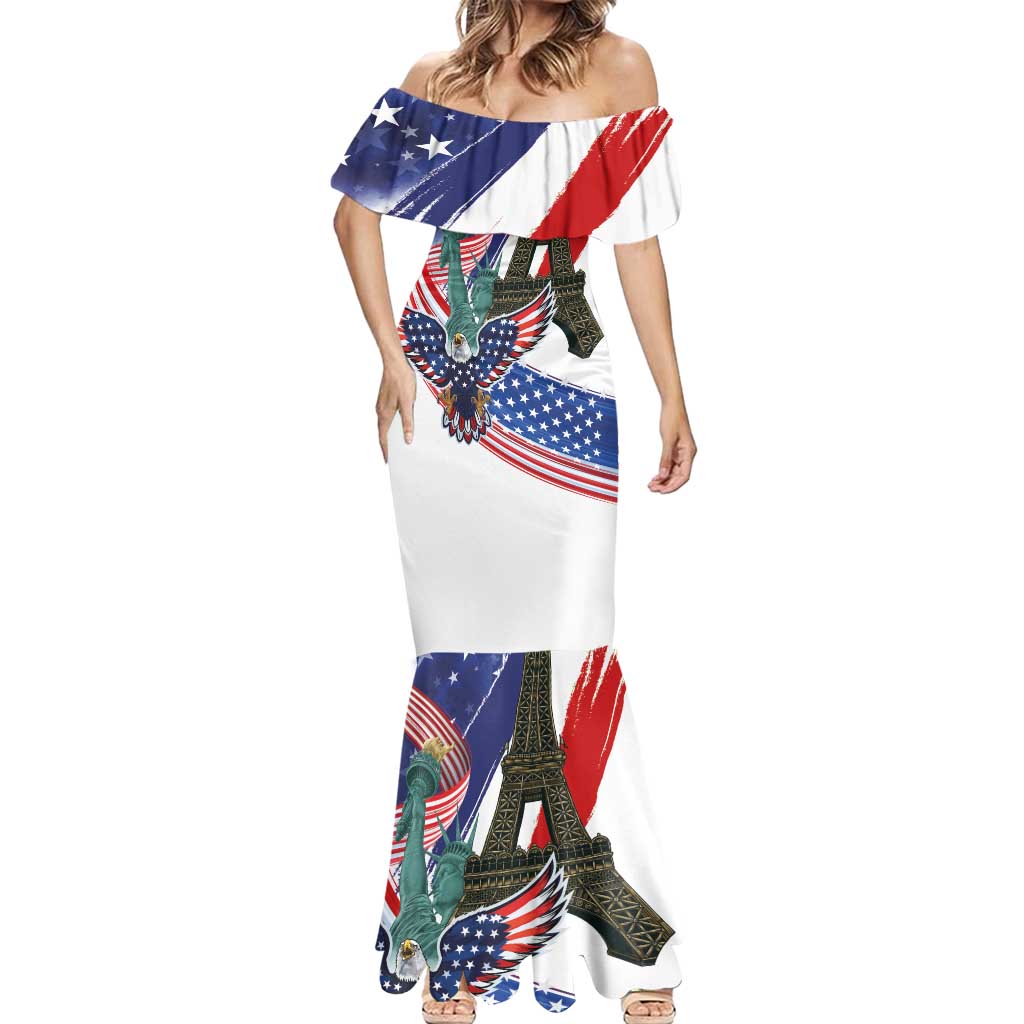 French-American Heritage Month Mermaid Dress Dual Heritage and National Flag
