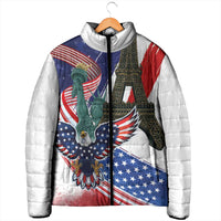 French-American Heritage Month Padded Jacket Dual Heritage and National Flag