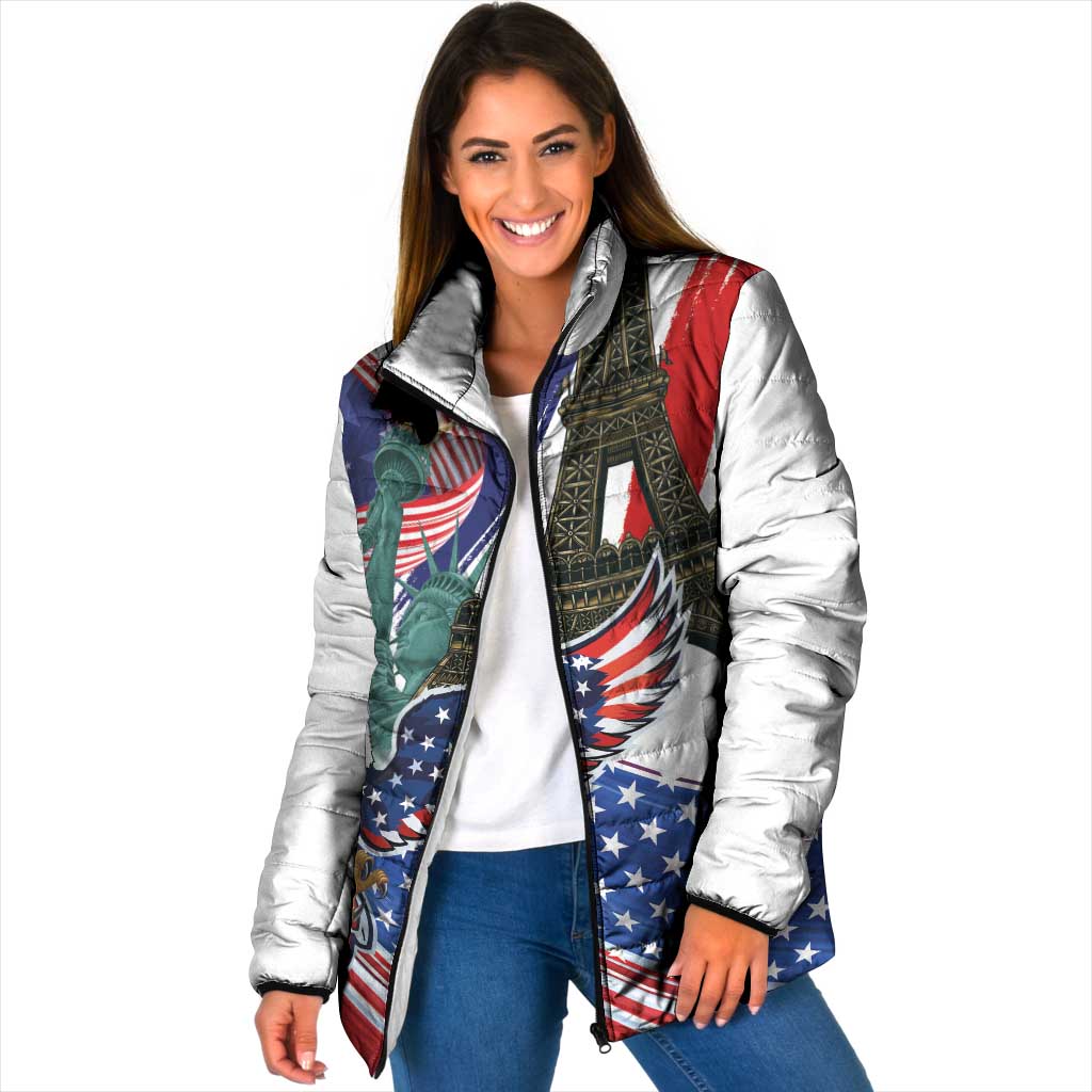 French-American Heritage Month Padded Jacket Dual Heritage and National Flag