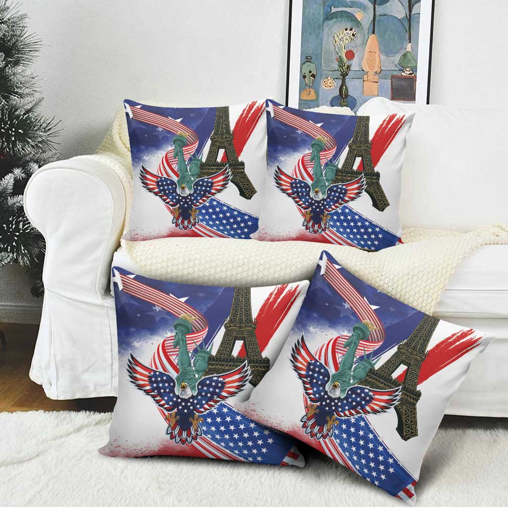 French-American Heritage Month Pillow Cover Dual Heritage and National Flag