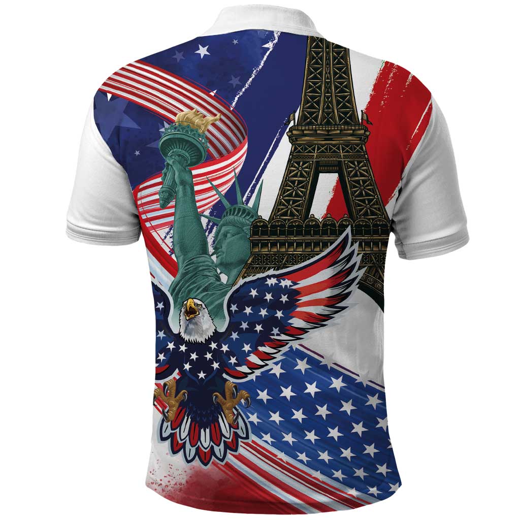 French-American Heritage Month Polo Shirt Dual Heritage and National Flag