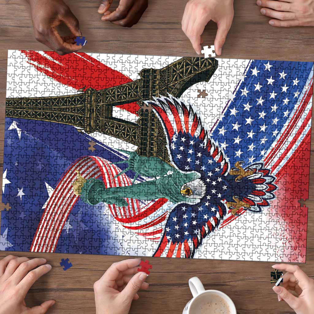 French-American Heritage Month Puzzle Dual Heritage and National Flag