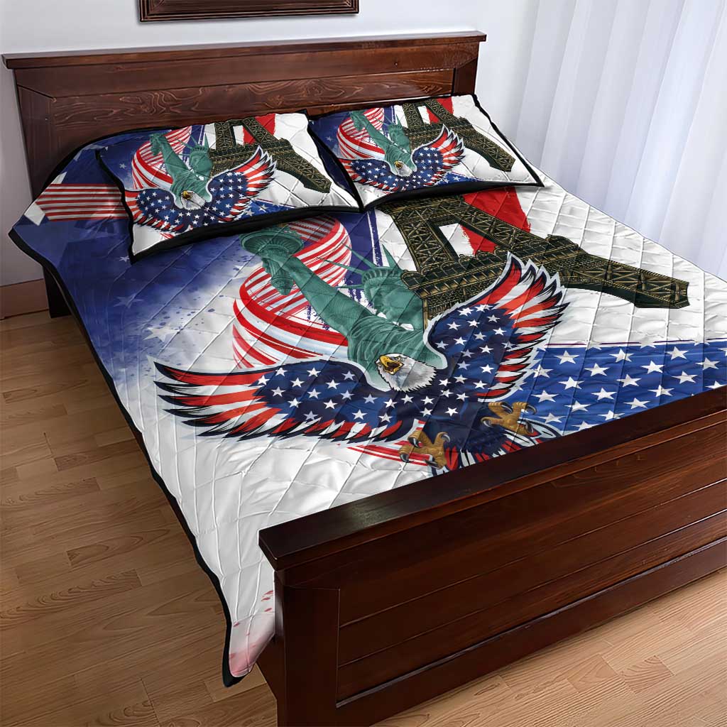 French-American Heritage Month Quilt Bed Set Dual Heritage and National Flag
