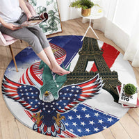 French-American Heritage Month Round Carpet Dual Heritage and National Flag