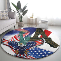 French-American Heritage Month Round Carpet Dual Heritage and National Flag