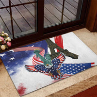 French-American Heritage Month Rubber Doormat Dual Heritage and National Flag