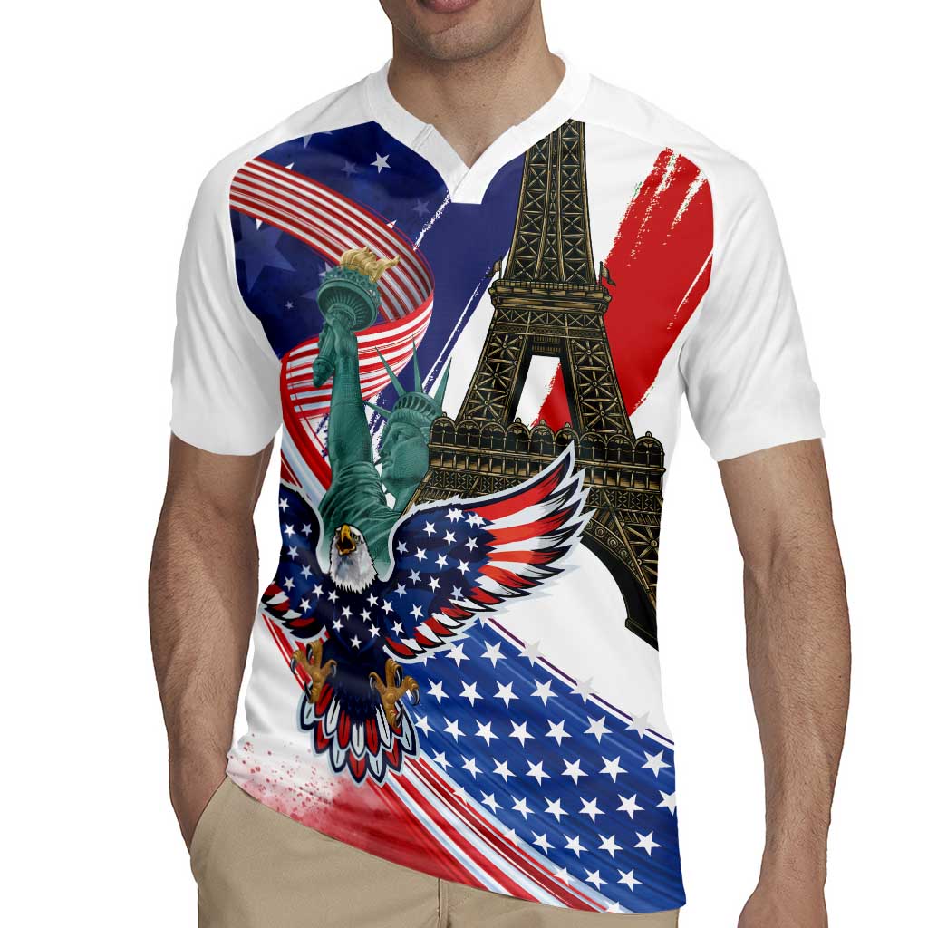 French-American Heritage Month Rugby Jersey Dual Heritage and National Flag