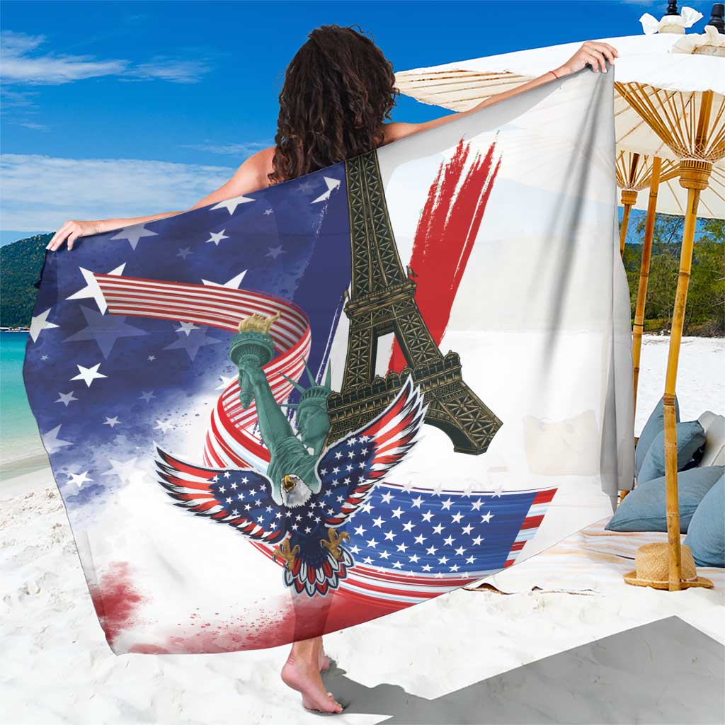 French-American Heritage Month Sarong Dual Heritage and National Flag