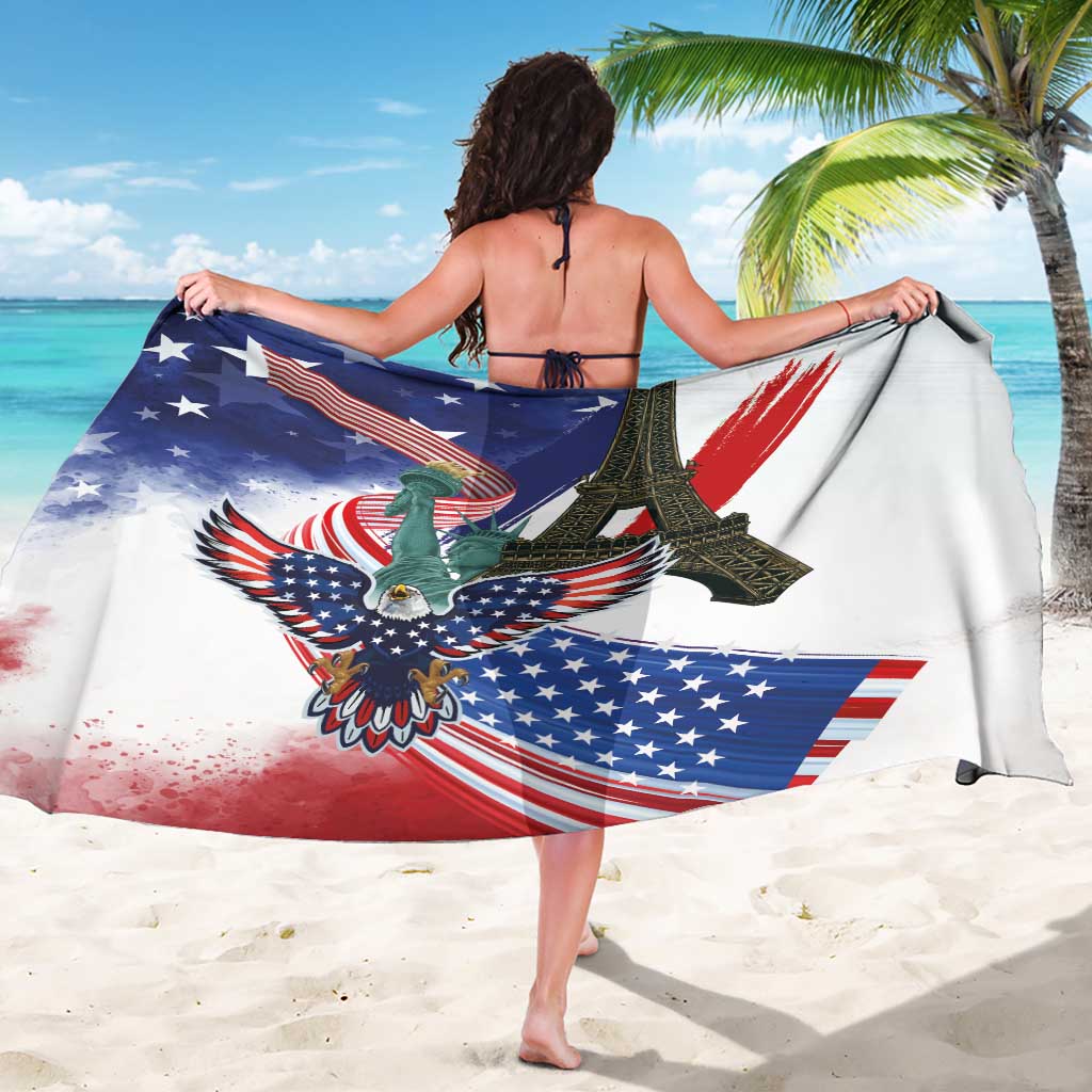 French-American Heritage Month Sarong Dual Heritage and National Flag