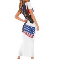 French-American Heritage Month Short Sleeve Bodycon Dress Dual Heritage and National Flag