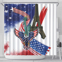 French-American Heritage Month Shower Curtain Dual Heritage and National Flag