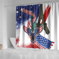 French-American Heritage Month Shower Curtain Dual Heritage and National Flag