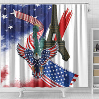 French-American Heritage Month Shower Curtain Dual Heritage and National Flag