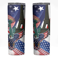 French-American Heritage Month Skinny Tumbler Dual Heritage and National Flag